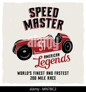 Racing Car t-shirt Grafica / Grafica Vintage Tee / tipografia fatti a mano Illustrazione Vettoriale