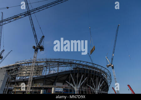 Una vista generale della costruzione in corso del Tottenham Hotspur del nuovo Stadio White Hart Lane a Londra. Foto Stock