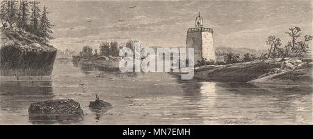 ST LAWRENCE River. Tra le migliaia di isole. New York/Quebec 1874 antica stampa Foto Stock