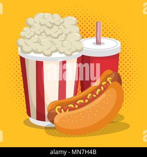 Delizioso fast food menu Illustrazione Vettoriale