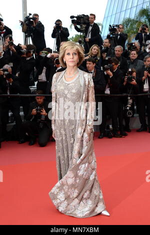 Cannes, Francia. 14 Maggio, 2018. CANNES, Francia - 14 Maggio: Jane Fonda assiste lo screening di 'Blackkklansman' durante la settantunesima annuale di Cannes Film Festival presso il Palais des Festivals il 14 maggio 2018 a Cannes, Francia. Credito: Federico Injimbert/ZUMA filo/Alamy Live News Foto Stock