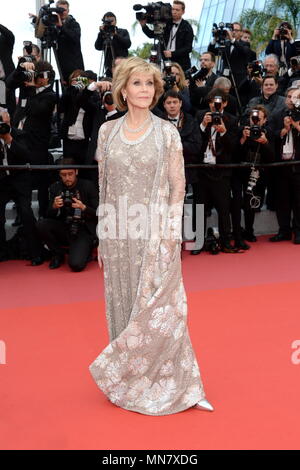 Cannes, Francia. 14 Maggio, 2018. CANNES, Francia - 14 Maggio: Jane Fonda assiste lo screening di 'Blackkklansman' durante la settantunesima annuale di Cannes Film Festival presso il Palais des Festivals il 14 maggio 2018 a Cannes, Francia. Credito: Federico Injimbert/ZUMA filo/Alamy Live News Foto Stock