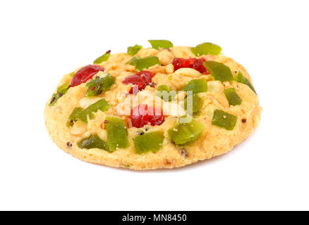 I biscotti con frutta candita, isolato su sfondo bianco Foto Stock