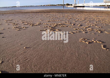 Spiaggia Foreshore a Southport Jetty, Gold Coast Foto Stock