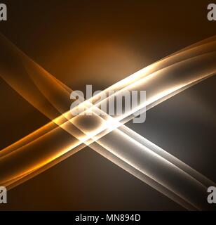 Linee di energia, incandescente onde nel buio, vettore sfondo astratto. Linee di energia, incandescente onde nel buio, vettore sfondo astratto. Business del vettore o la tecnologia di presentazione del modello di progettazione, brochure o volantini pattern, o geometrico banner web Illustrazione Vettoriale