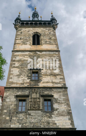 Torre del Nuovo Municipio di Praga Foto Stock