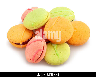 Macarons cookies percorso isolato Foto Stock