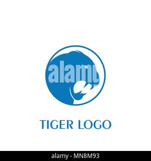 Tiger icona di testa, tiger logo, icone vettoriali. Illustrazione Vettoriale