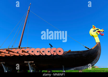 La Hugin, una replica della nave vichinga a Cliffsend vicino a Ramsgate UK Foto Stock