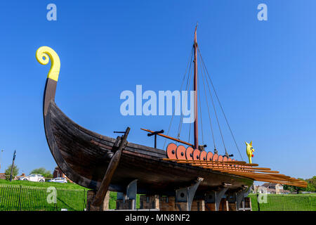 La Hugin, una replica della nave vichinga a Cliffsend vicino a Ramsgate UK Foto Stock