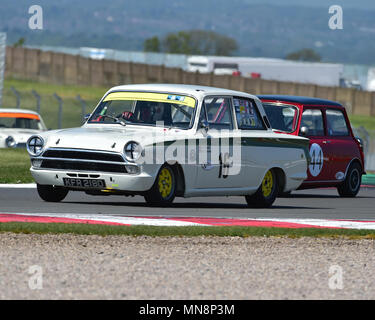 David Tomlin, Martin Stretton, Ford Cortina Lotus, U2TC Trofeo per pre 66 sotto due litri Touring Cars, U2TC Trofeo, pre-66 al di sotto di 2 litro touring cars Foto Stock