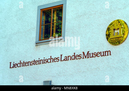 Vaduz, Liechtenstein - 19 Ottobre 2017: l'edificio del locale museo storico (Landsmuseum) Foto Stock