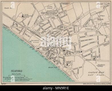 SEAFORD vintage town/city plan. Sussex. WARD LOCK 1947 old vintage map chart Foto Stock