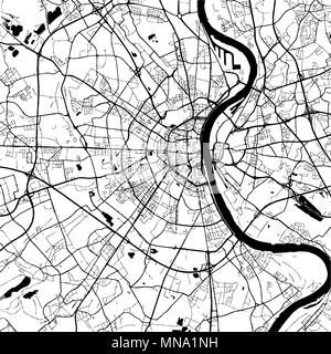 Colonia, Germania, Monocromatico Mappa Artprint, vettore versione Outline, pronto per il cambiamento di colore, separate su bianco Illustrazione Vettoriale