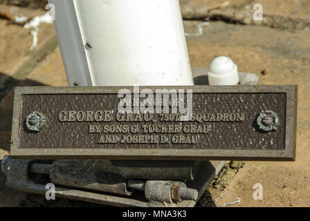 Glatton Air base Memorial. Royal Air Force Glatton nel Cambridgeshire, Regno Unito, utilizzato dai bombardieri della United States Army Air Forces Eighth Air Force nella seconda guerra mondiale Foto Stock