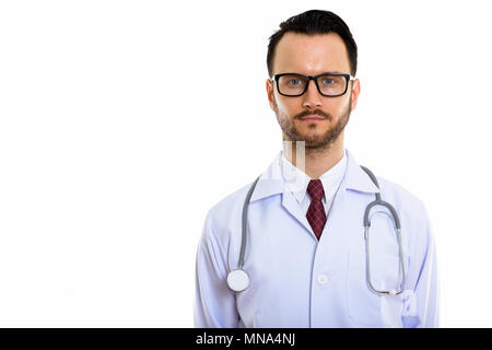 Bel giovane uomo barbuto medico Foto Stock