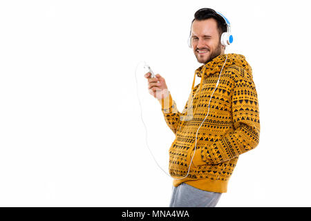 Bel giovane uomo barbuto Foto Stock