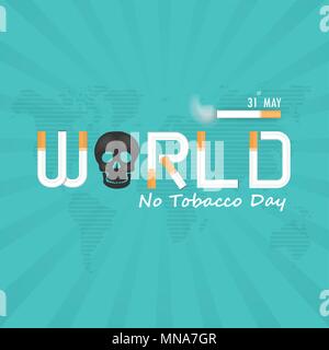 Celebra la Giornata Mondiale senza tabacco calligraphy background design.Mondo per non fumatori giorno tipografici ed elementi di design.31 maggio celebra la Giornata Mondiale senza tabacco.No Smoking giorno Awa Illustrazione Vettoriale