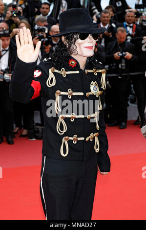 Michael Jackson Impersonator frequentando il 'Solo: una Star Wars Storia' premiere durante la settantunesima Cannes Film Festival presso il Palais des Festivals il 15 maggio 2018 a Cannes, Francia Foto Stock