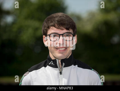 Dortmund, Deutschland. 03 Maggio, 2018. Il timoniere Jonas WIESEN, Germania, canottaggio, Presentazione Germany-Achter, 03.05.2018 a Dortmund/Germania. | Utilizzo di credito in tutto il mondo: dpa/Alamy Live News Foto Stock