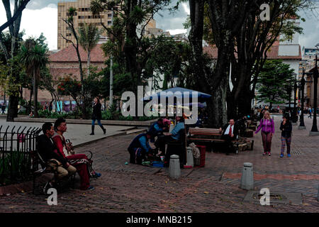 Santander Paque, una piazza nel centro di Bogotà, Colombia Foto Stock