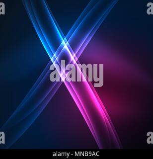 Linee di energia, incandescente onde nel buio, vettore sfondo astratto. Linee di energia, incandescente onde nel buio, vettore sfondo astratto. Business del vettore o la tecnologia di presentazione del modello di progettazione, brochure o volantini pattern, o geometrico banner web Illustrazione Vettoriale