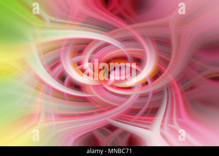 Delicate sfumature pastello di colore rosa e bianco si intrecciano in un creato digitalmente immagini astratte. Foto Stock