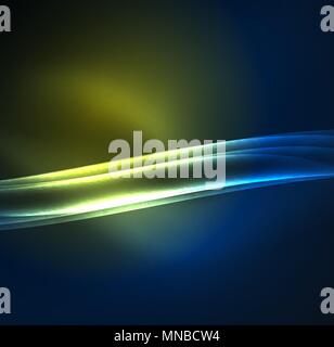 Linee di energia, incandescente onde nel buio, vettore sfondo astratto. Linee di energia, incandescente onde nel buio, vettore sfondo astratto. Business del vettore o la tecnologia di presentazione del modello di progettazione, brochure o volantini pattern, o geometrico banner web Illustrazione Vettoriale