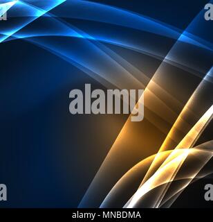 Linee di energia, incandescente onde nel buio, vettore sfondo astratto. Linee di energia, incandescente onde nel buio, vettore sfondo astratto. Business del vettore o la tecnologia di presentazione del modello di progettazione, brochure o volantini pattern, o geometrico banner web Illustrazione Vettoriale