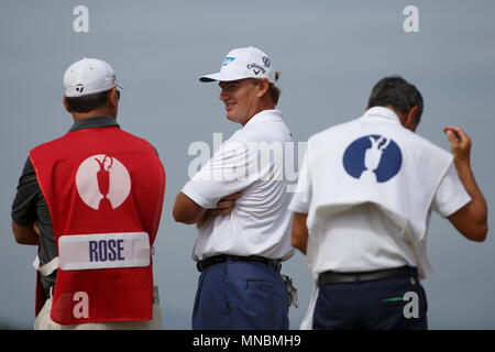 MUIRFIELD, Scozia - 18 Luglio: Ernie Els al quinto verde durante il primo round del Campionato Open 2013 a Muirfield Golf Club a luglio 18, 2013 in Scozia. Foto Stock