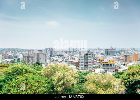 Changhua city vista dalla montagna di Bagua Baguashan in Taiwan Foto Stock