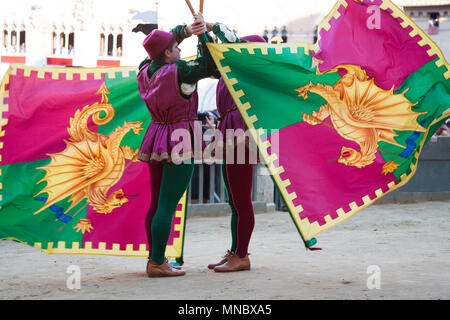 Contrada del drago, il corteo storico, il palio di Siena Siena, Toscana, Italia, Europa Foto Stock
