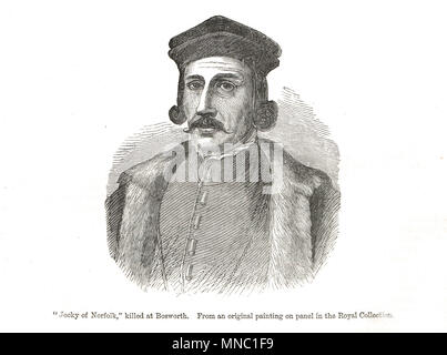 Jocky di Norfolk, John Howard, primo Duca di Norfolk, ucciso nella battaglia di Bosworth Field, 22 agosto 1485 Foto Stock