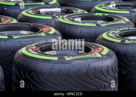 Una selezione di gomme da gara per la Abu Dhabi Grand Prix F1. Foto Stock