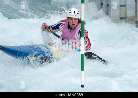 Giorno 1 del British canoa la selezione avviene a Lee Valley White Water Centre in Waltham Cross, Regno Unito. Foto Stock