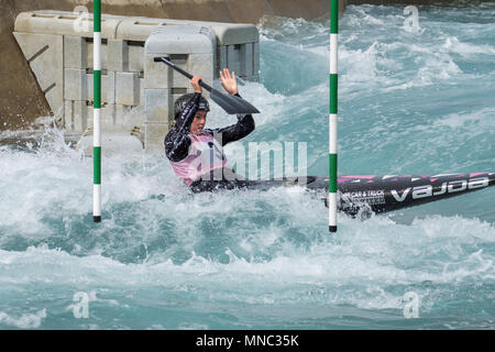 Giorno 1 del British canoa la selezione avviene a Lee Valley White Water Centre in Waltham Cross, Regno Unito. Foto Stock