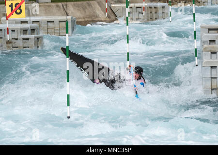 Giorno 1 del British canoa la selezione avviene a Lee Valley White Water Centre in Waltham Cross, Regno Unito. Foto Stock