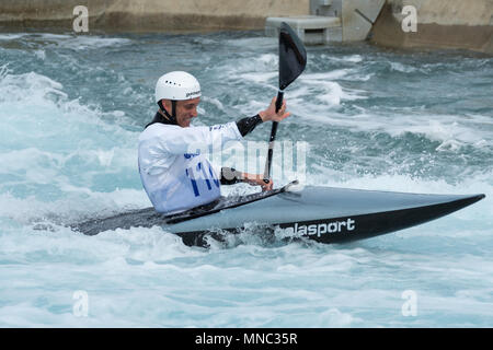 Giorno 1 del British canoa la selezione avviene a Lee Valley White Water Centre in Waltham Cross, Regno Unito. Foto Stock