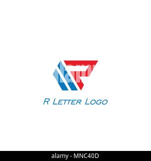 R lettera logo design, icone vettoriali. Illustrazione Vettoriale