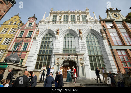 L'Artus Court, risalente al 1545. Gdansk, Polonia Foto Stock