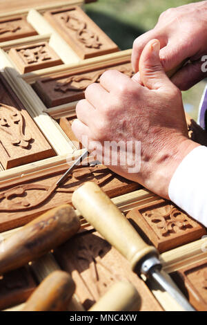 Desing di legno carving Foto Stock