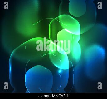 Sfocata esagoni trasparente sul buio, digitale sfondo astratto. Sfocata esagoni trasparente sul buio, digitale sfondo astratto. Hi-tech azienda moderna tecnologia o di sfondo o sfondo presentazione Illustrazione Vettoriale