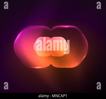 Sfocata esagoni trasparente sul buio, digitale sfondo astratto. Sfocata esagoni trasparente sul buio, digitale sfondo astratto. Hi-tech azienda moderna tecnologia o di sfondo o sfondo presentazione Illustrazione Vettoriale