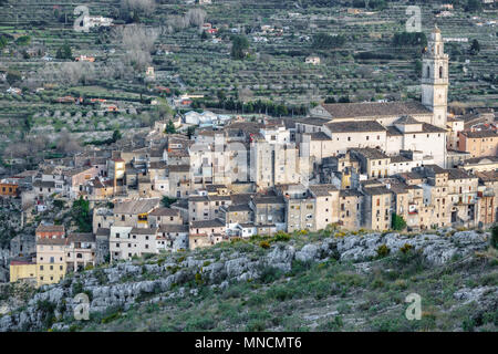 Bocairent villaggio con case vintage Foto Stock