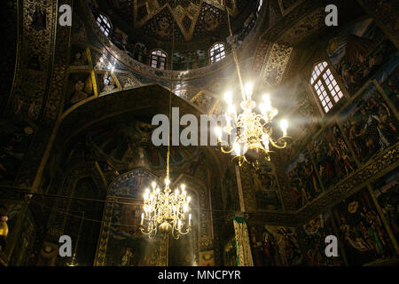 Isfahan, Iran - 15 ottobre 2017:l'Armeno affresco nella cattedrale di Vank. Foto Stock
