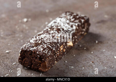 Salame di cioccolato con biscotti bar - Vista da vicino Foto Stock