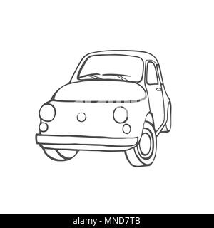Auto d'epoca, vettore Bozzetto disegnato a mano illustrazione Illustrazione Vettoriale