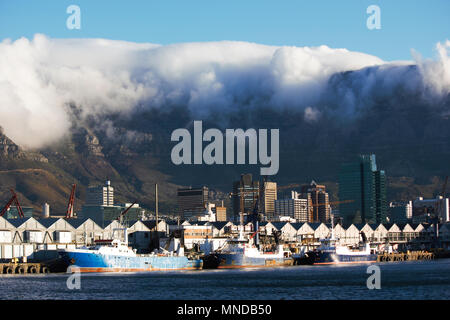 Le navi da pesca ormeggiate in Cape Town Harbour Foto Stock