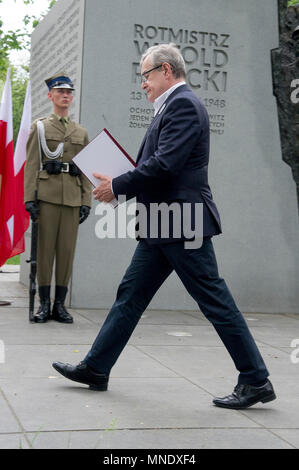 Piotr Glinski, Vice Primo Ministro e Ministro della Cultura e del patrimonio nazionale su Rotmistrz Witold Pilecki marzo a Varsavia in Polonia. Maggio Foto Stock