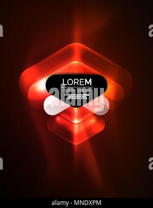 Neon futuristico incandescente frecce techno sfondo. Neon futuristico incandescente frecce techno sfondo, abstract la tecnologia 3d linee. Trasparente forme di direzione su uno sfondo di colore. Minimo geometrico astratto sfondo con Effetti di luce Illustrazione Vettoriale